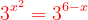 \dpi{120} {\color{Red} 3^{x^{2}}= 3^{6-x}}